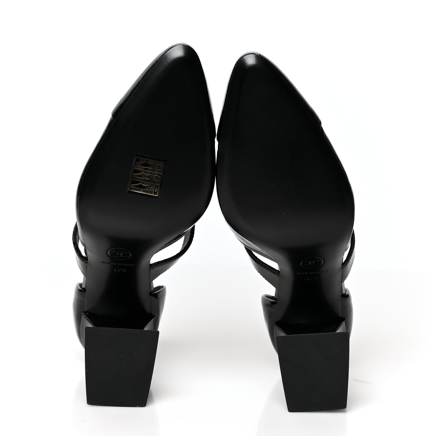 Patent Goatskin Cap Toe Open Shoes 37.5 Black