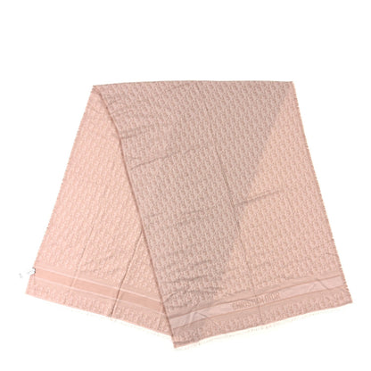 Christian Dior Cashmere Oblique Fringed Scarf Rose 2 of 3