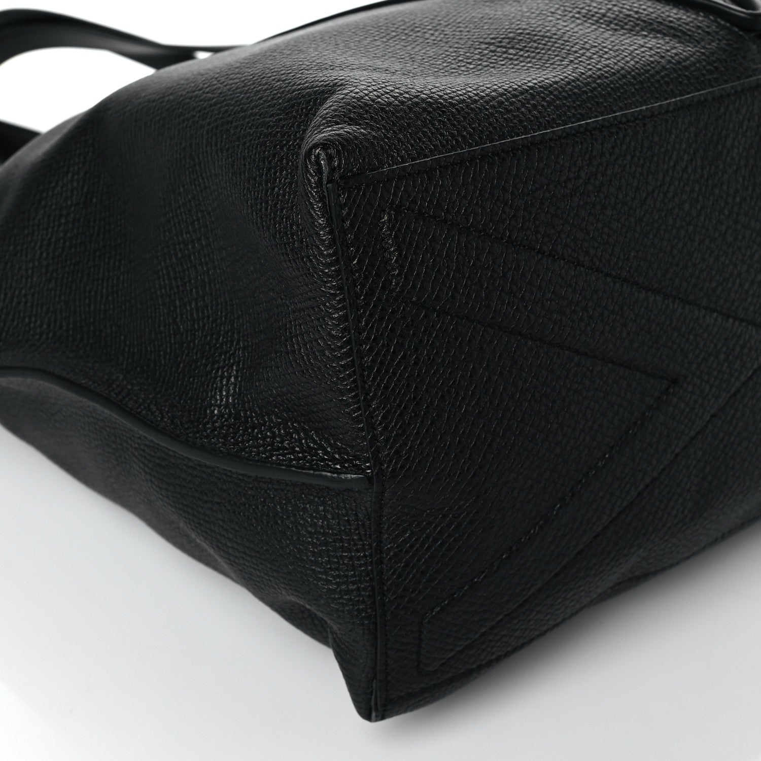 Versace Grained Calfskin Large V Greca Signature Tote Bag Black 8 of 9