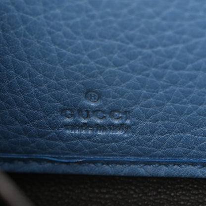 Gucci Pebbled Calfskin Bamboo Tassel Zip Around Wallet Blue 8 of 12