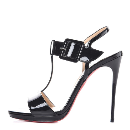 Christian Louboutin Patent Beltega 120 Sandals 36.5 Black 1 of 8