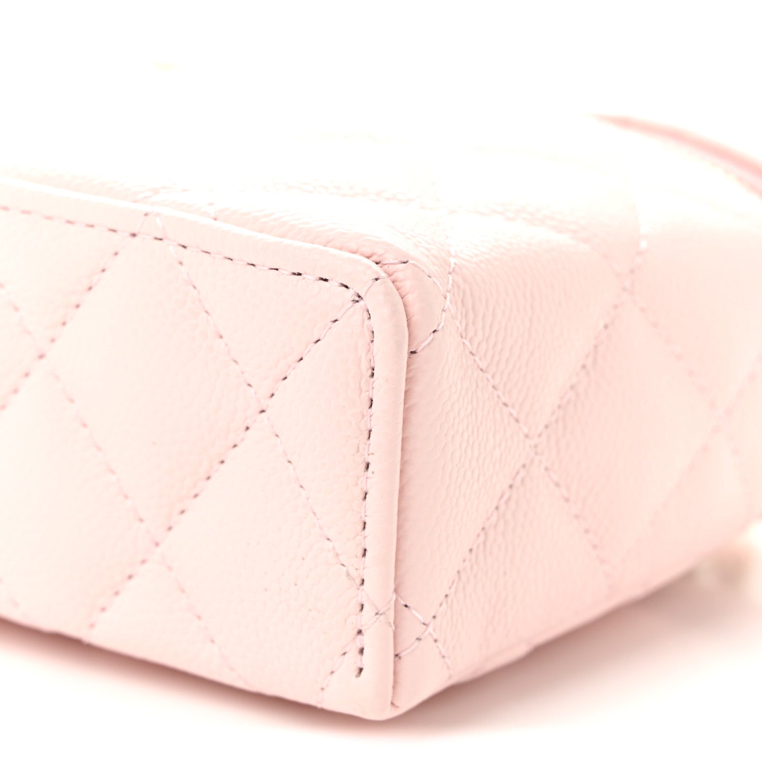 Chanel Caviar Quilted Top Handle Slim Vanity With Chain Light Pink 10 of 11