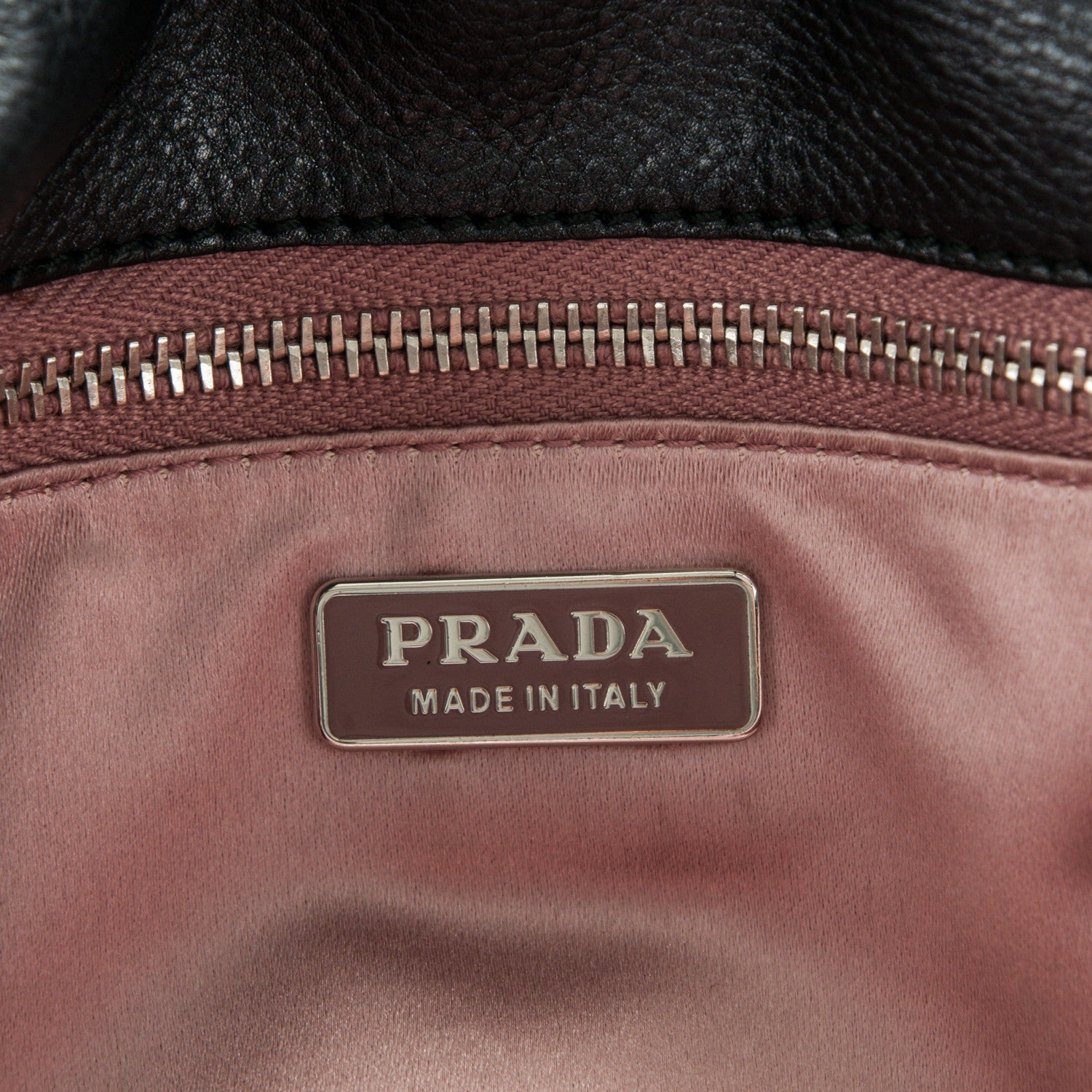 Prada Metallic Soft Calf Fold Over Clutch Nero Black 6 of 6