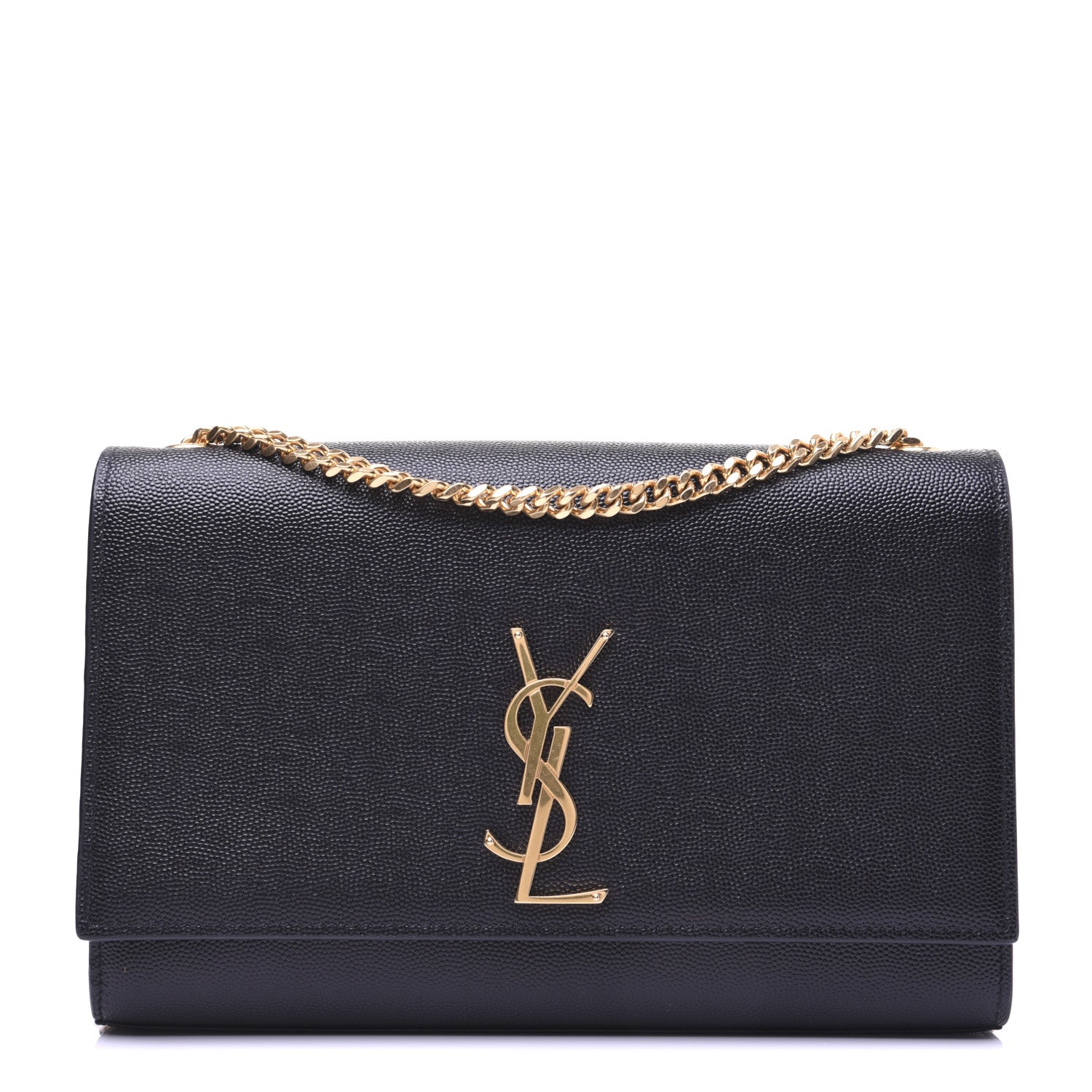 Saint Laurent Grain De Poudre Medium Classic Monogram Kate Satchel Black 1 of 14
