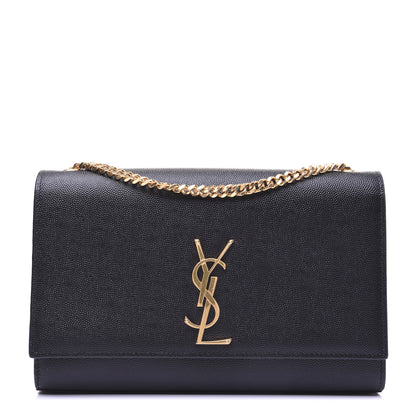 Saint Laurent Grain De Poudre Medium Classic Monogram Kate Satchel Black 1 of 14