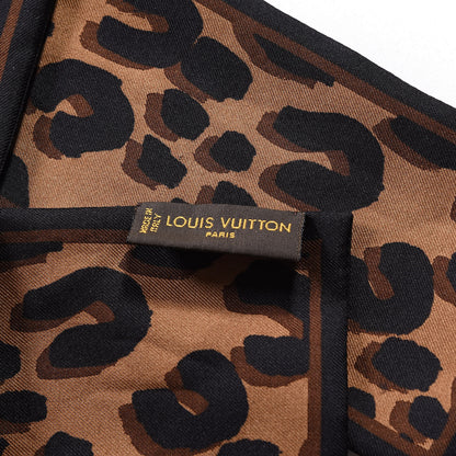 Louis Vuitton Silk Leopard Bandeau Scarf Marron 4 of 4