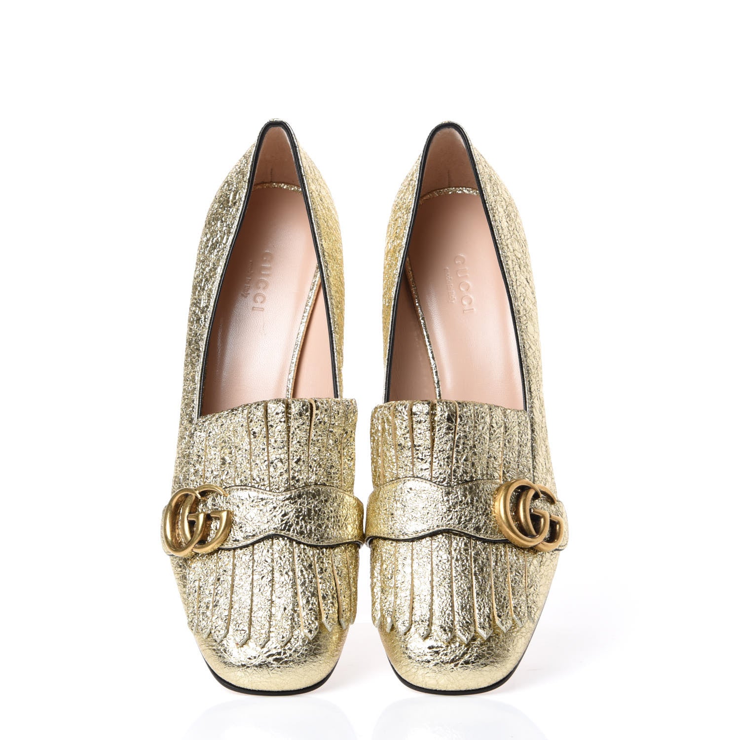 Gucci Galassia GG Marmont Fringe 50mm Loafer Pumps 39 Platino 6 of 10