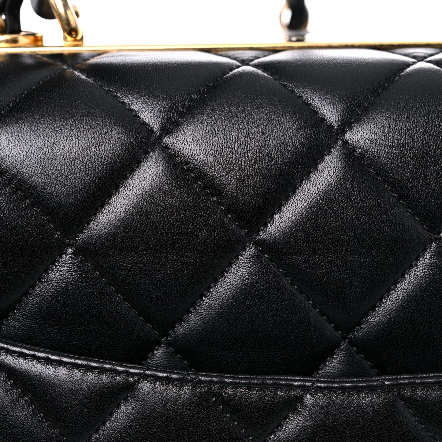 Lambskin Quilted Large Trendy CC Dual Handle Flap Bag Black