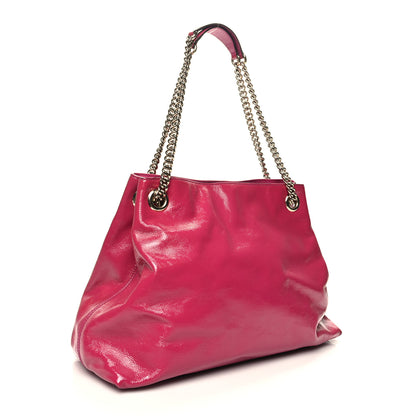 Gucci Vernice Naplack Medium Soho Chain Shoulder Bag Bright Bouganville 3 of 13