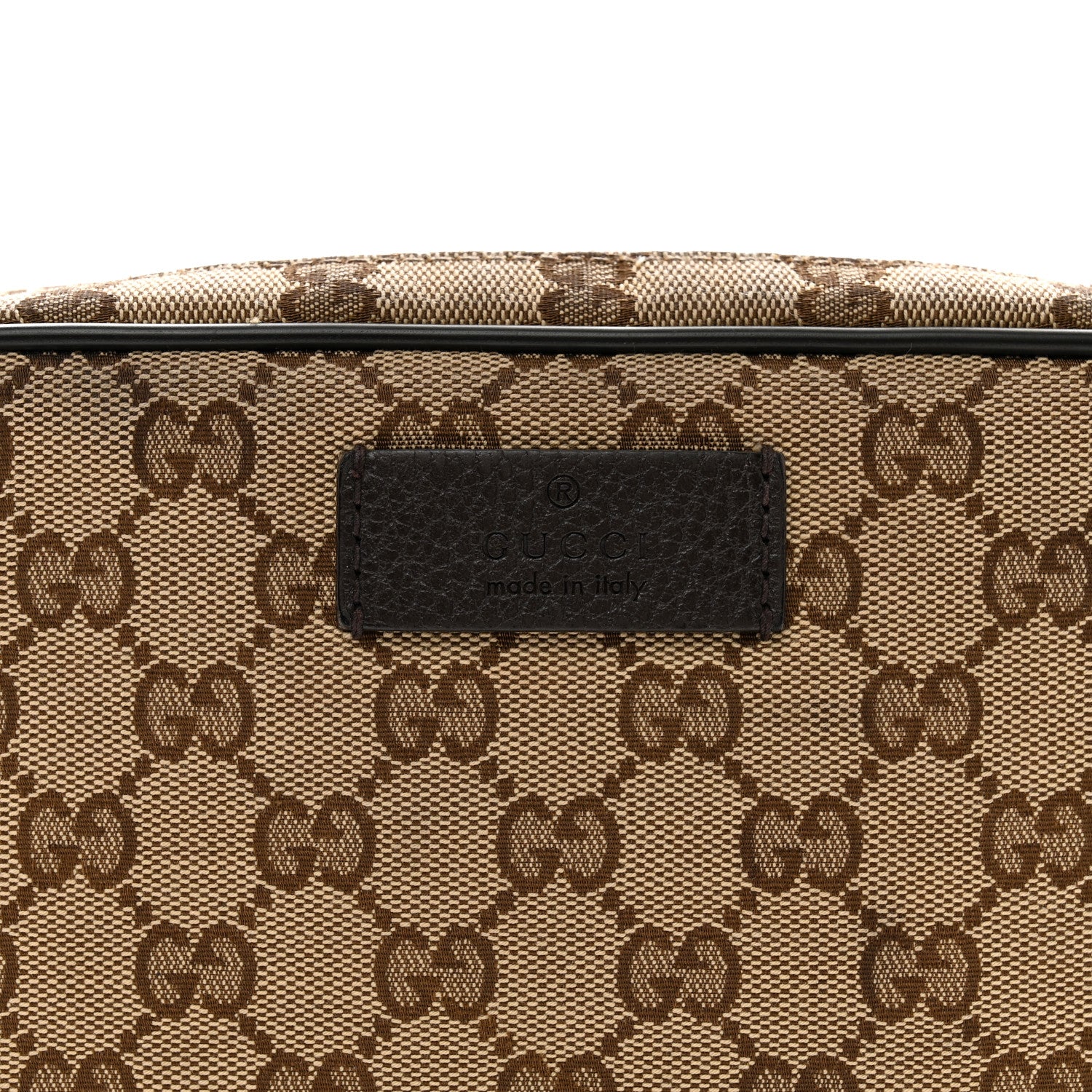 Gucci Monogram Dollar Calfskin Belt Bag Beige Ebony Testa di Moro Marrone Scuro 8 of 15