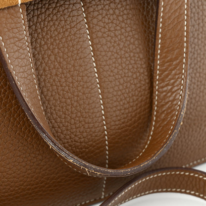Hermes Taurillon Clemence Halzan 31 GM Etoupe 10 of 11