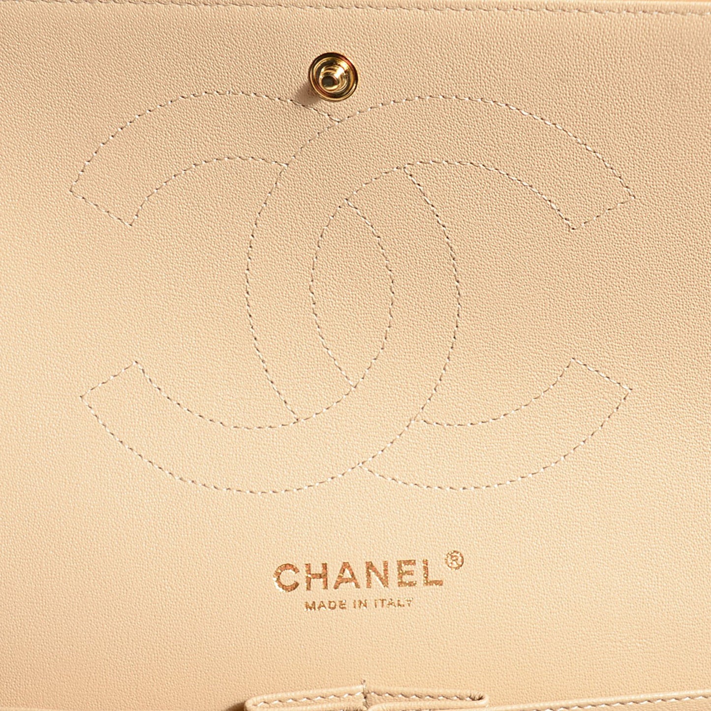 Lambskin Quilted Jumbo Double Flap Beige Clair