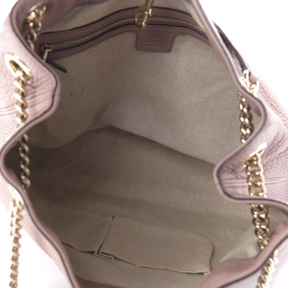 Gucci Pebbled Calfskin Medium Soho Chain Shoulder Bag Dark Cipria 5 of 10