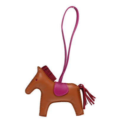 Hermes Milo Lambskin Grigri Rodeo Horse Bag Charm Gold Rubis Rose Pourpre 1 of 5