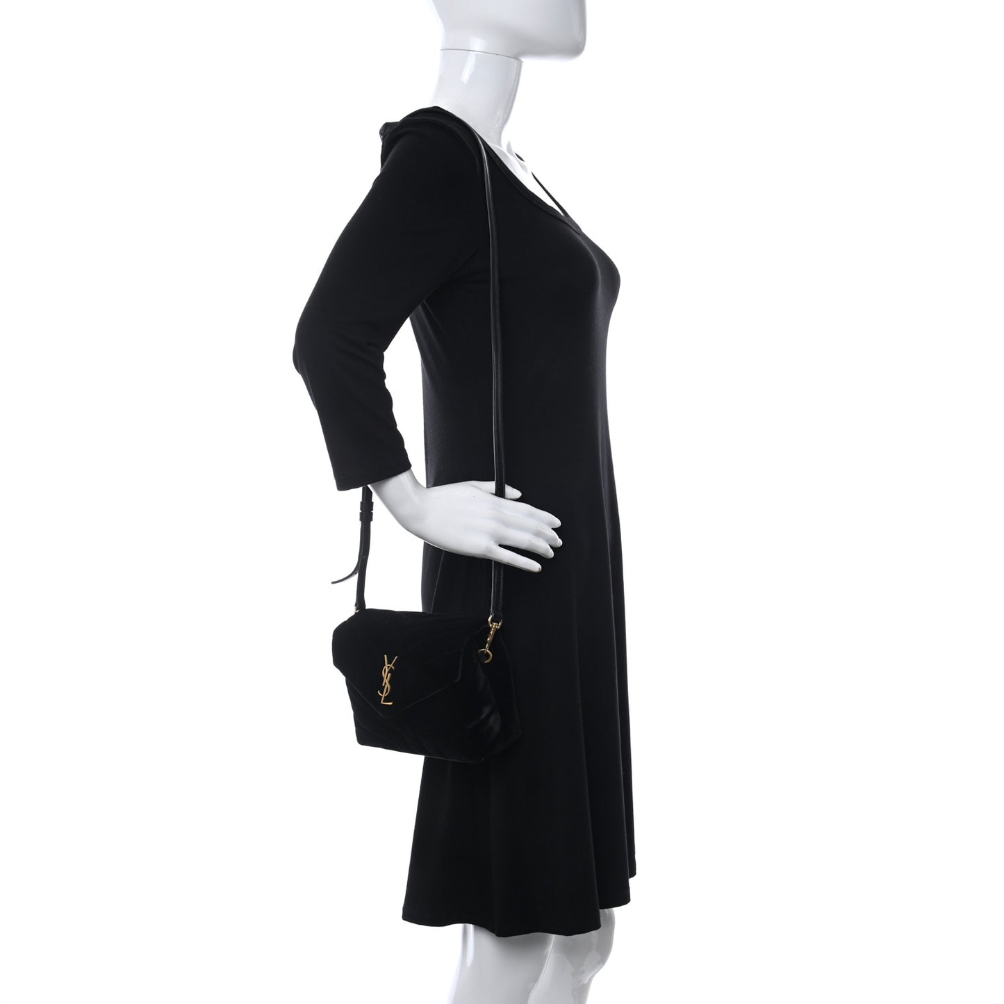 Velvet Y Quilted Monogram Toy Loulou Chain Satchel French Black