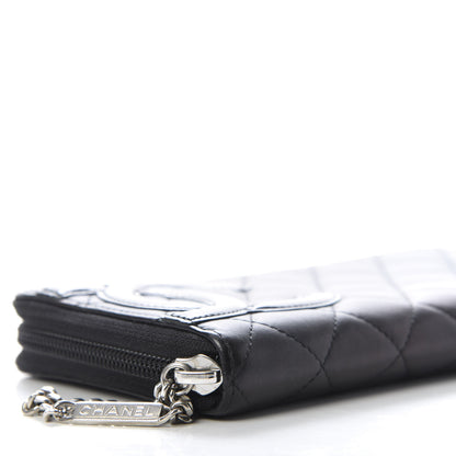 Chanel Calfskin Quilted Cambon Large Gusset Zip Around Wallet Black 6 of 10