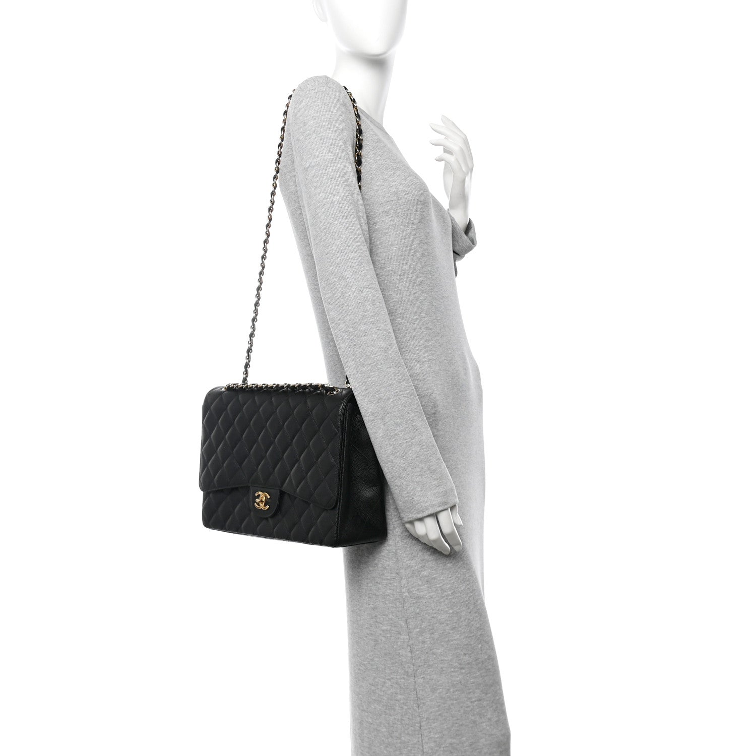 Chanel Caviar Quilted Maxi Single Flap Black 2 of 11