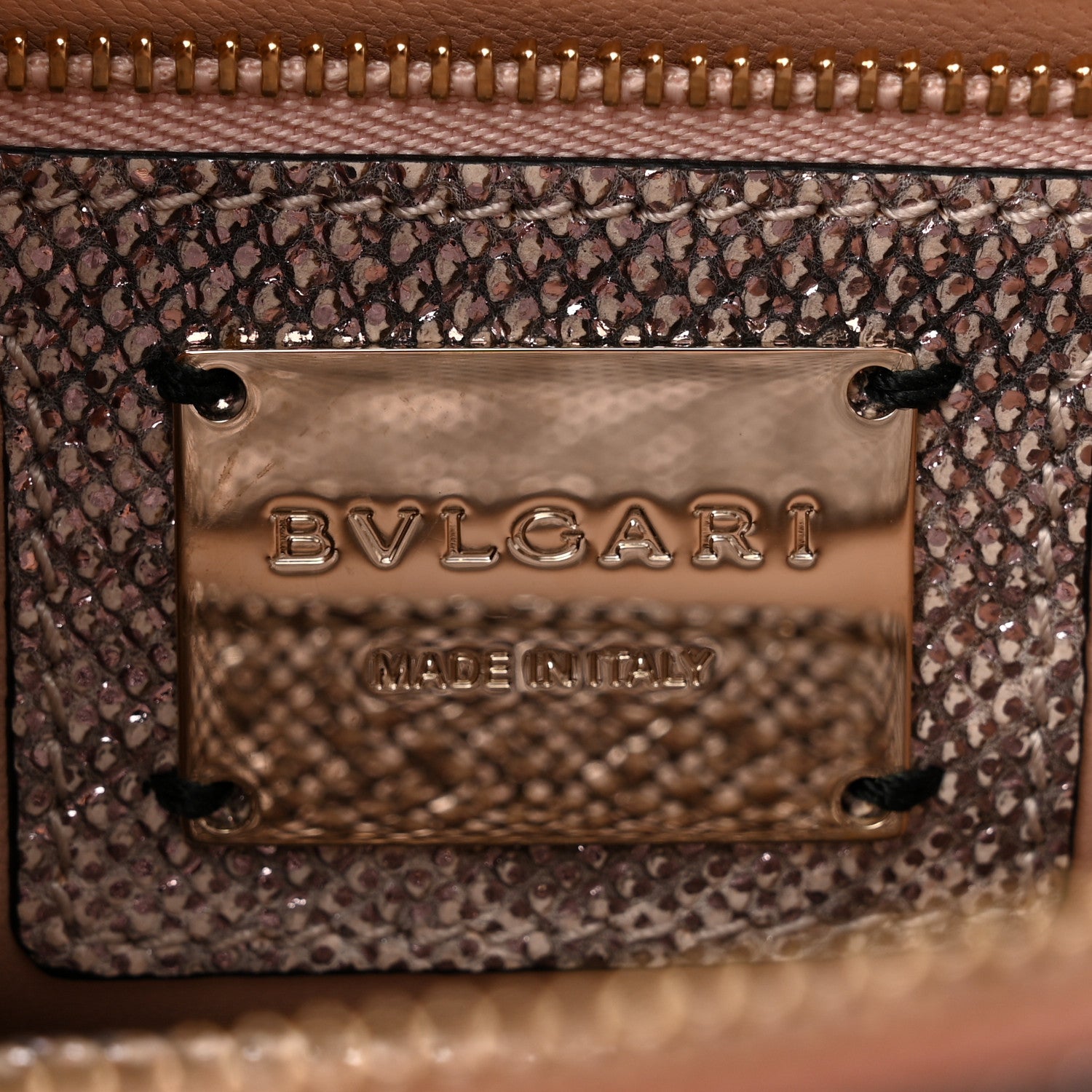 Bulgari Metallic Karung Serpenti Forever Crossbody Rosa Di Francia