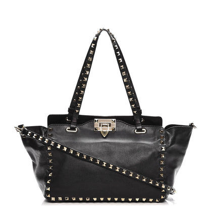 Valentino Garavani Vitello Small Rockstud Tote Black 1 of 12