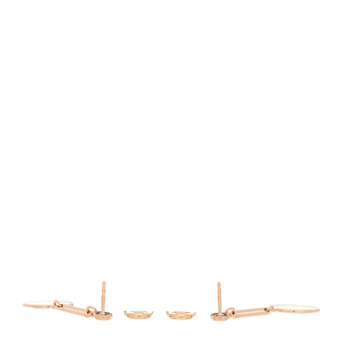 18K Rose Gold PM Ex-Libris Drop Earrings