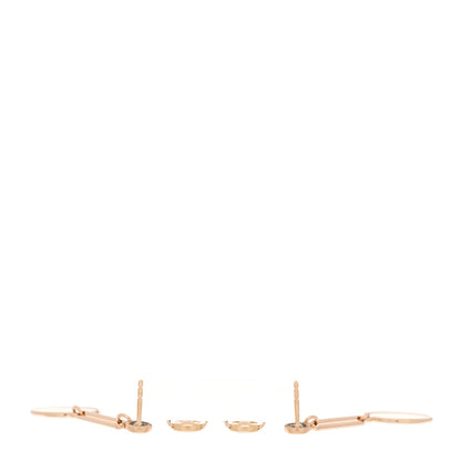 Hermes 18K Rose Gold PM Ex-Libris Drop Earrings 3 of 4