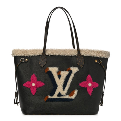 Louis Vuitton Calfskin Monogram Teddy Neverfull MM Black 3 of 10