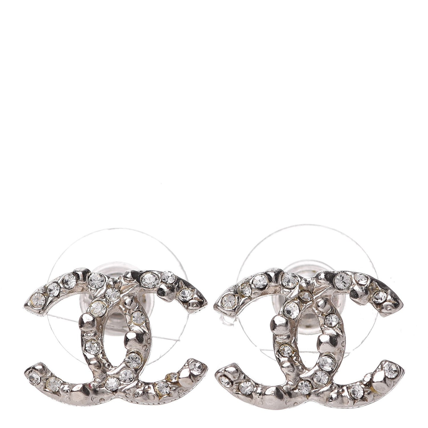 Crystal Mini CC Earrings Silver