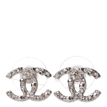 Chanel Crystal Mini CC Earrings Silver 1 of 4
