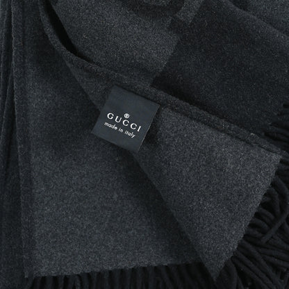Gucci Wool Cashmere GG Monogram Blanket Black Grey 3 of 3