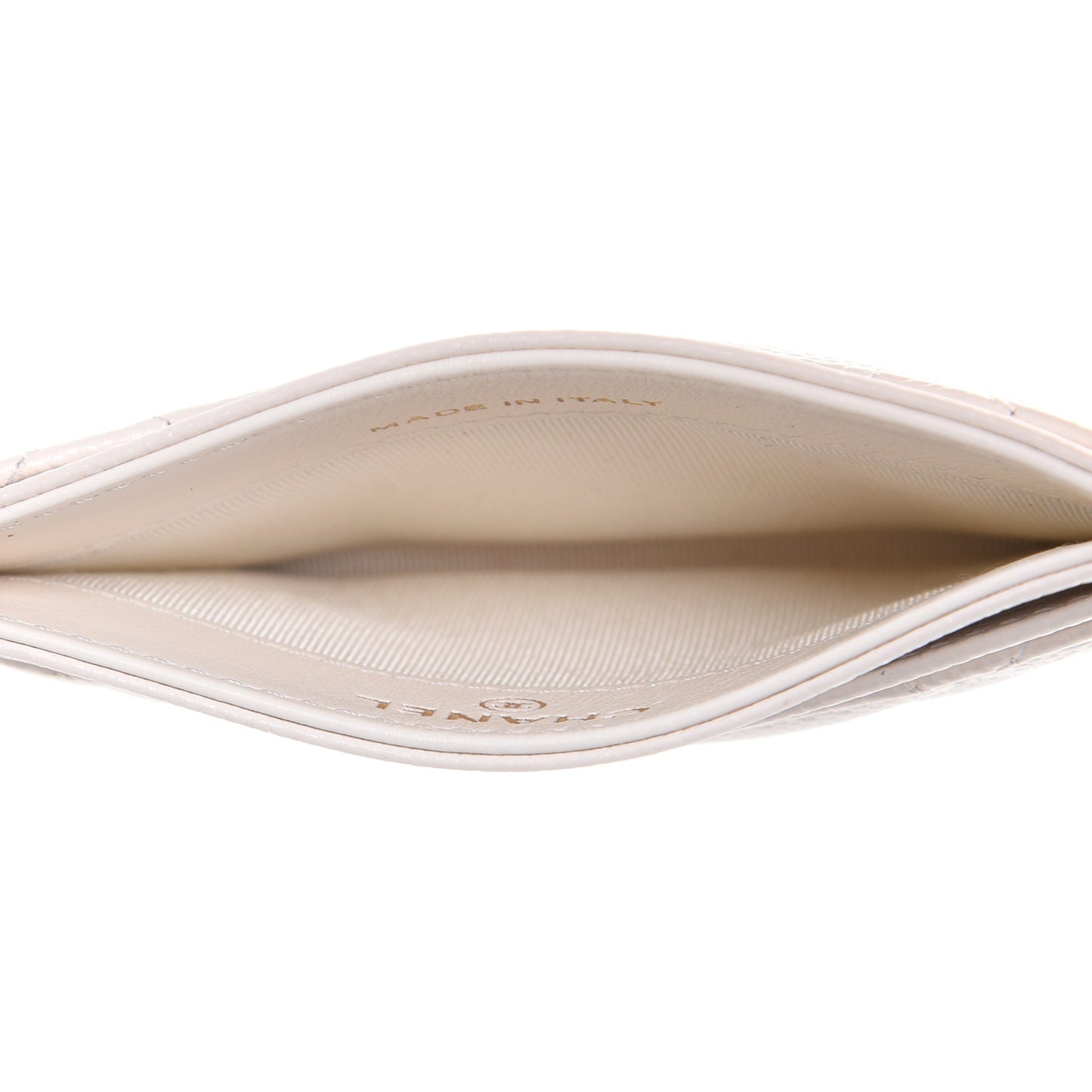 Caviar Quilted Card Holder White