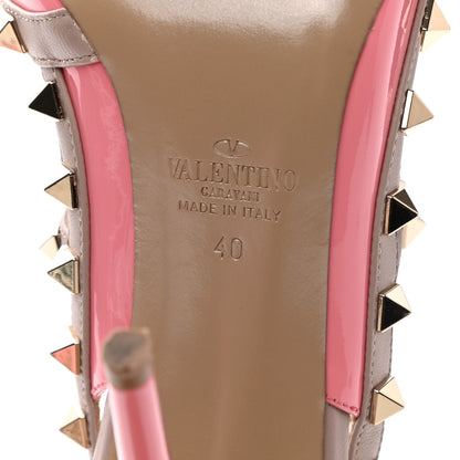 Valentino Garavani Patent Rockstud Ankle Strap 100mm Pumps 40 Paradise Rose Poudre 6 of 10