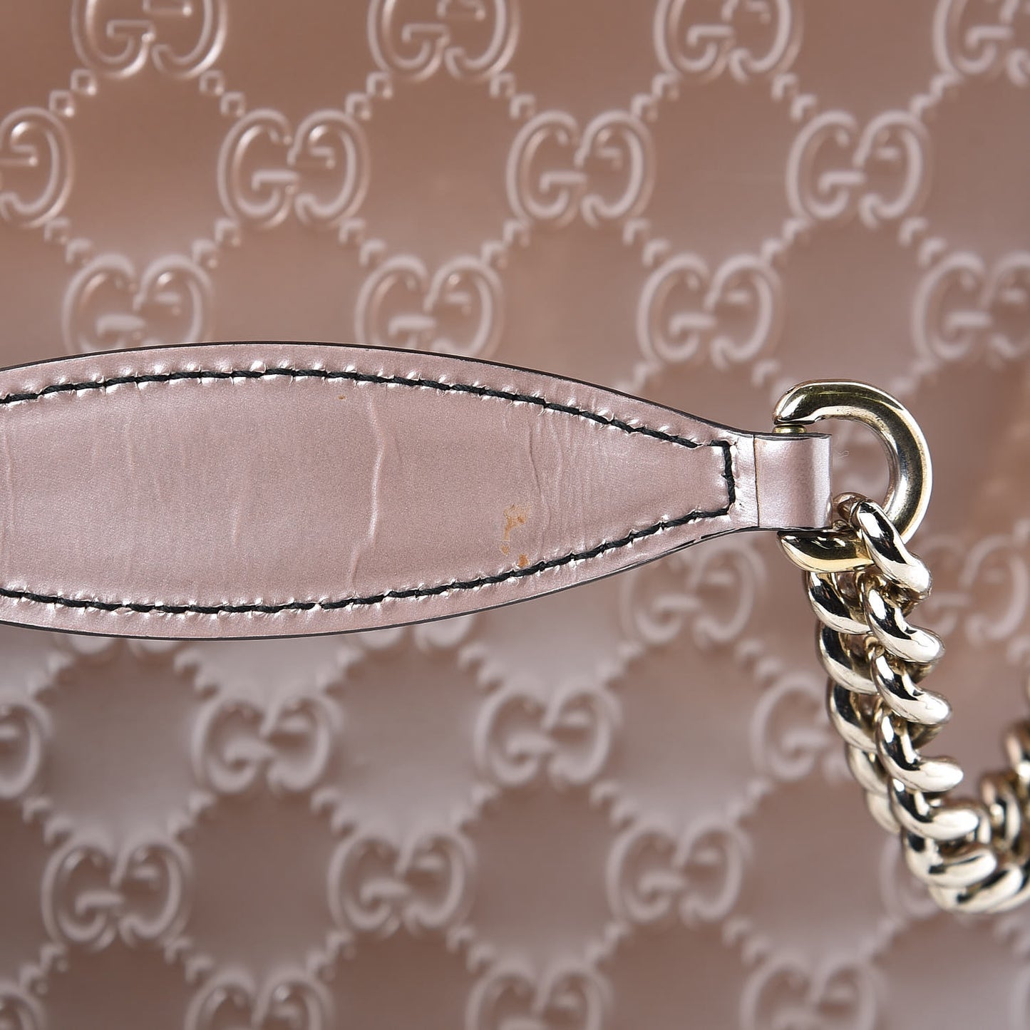 Shine Guccissima Large Emily Chain Shoulder Bag Dark Cipria