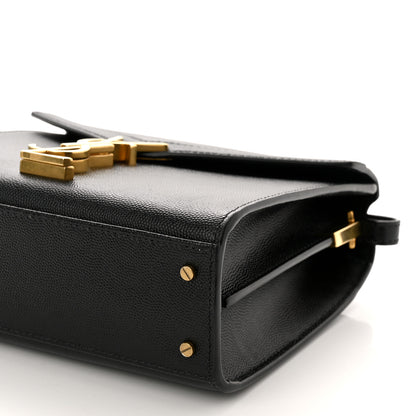 Saint Laurent Grain de Poudre Mini Classic Monogram Cassandra Top Handle Black 10 of 10
