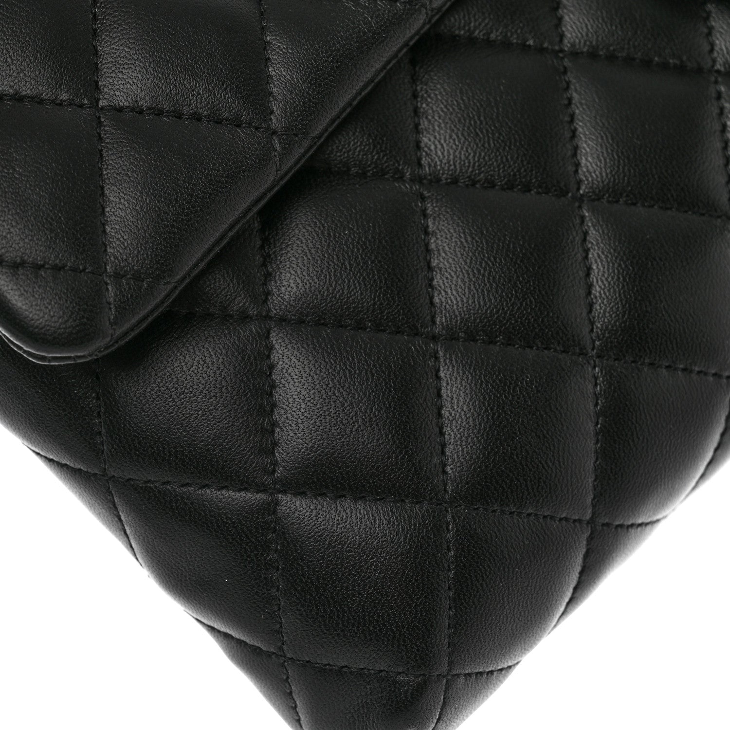 Chanel Lambskin Quilted Flap Clutch Black 12 of 13