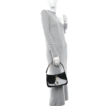 Saint Laurent SAINT LAURENT Patent Calfskin Le 5 A 7 Mini Hobo Black 2 of 9