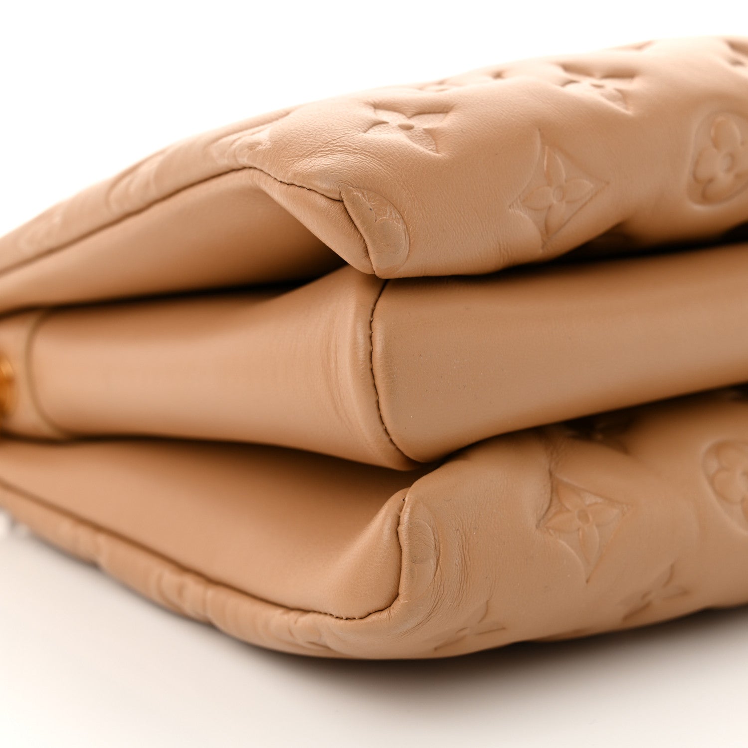 Louis Vuitton Lambskin Embossed Monogram Coussin PM Camel 8 of 9