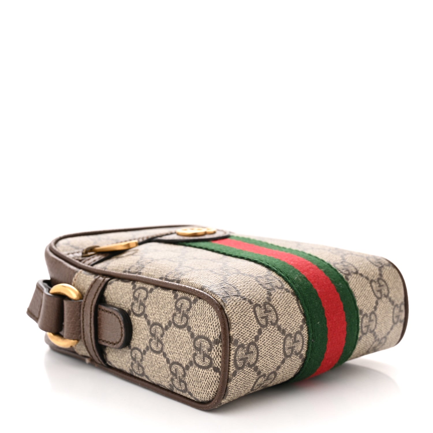 Gucci GG Supreme Monogram Web Mini Ophidia Messenger Brown 4 of 13