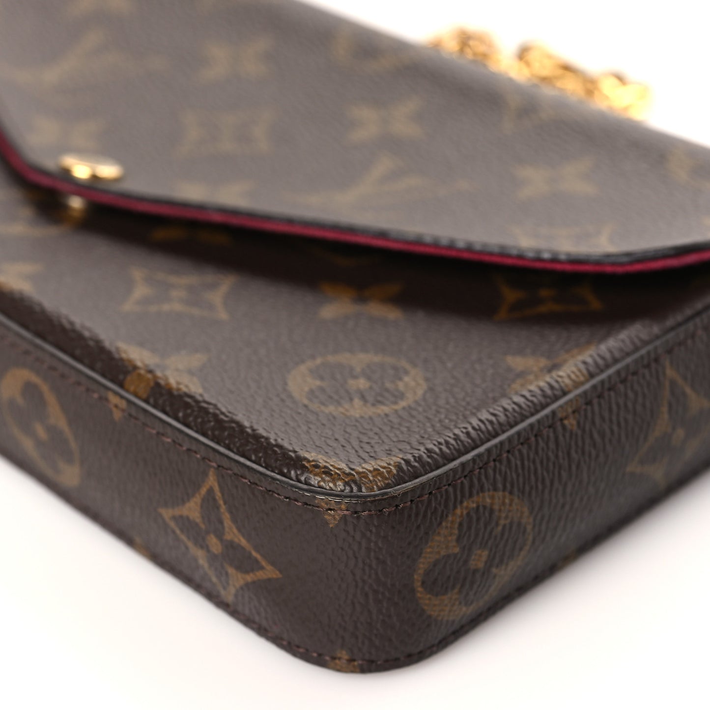 Monogram Pochette Felicie Chain Wallet Fuchsia