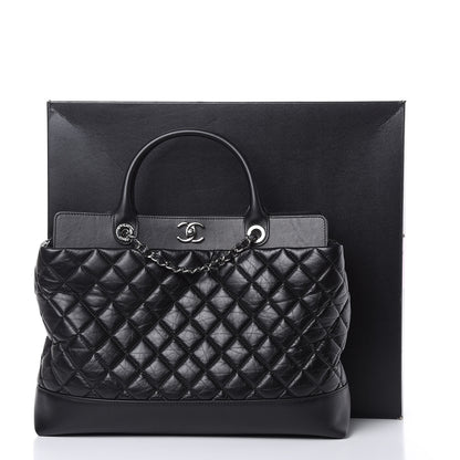Chanel Aged Calfskin Quilted Be CC Tote Black 13 of 13