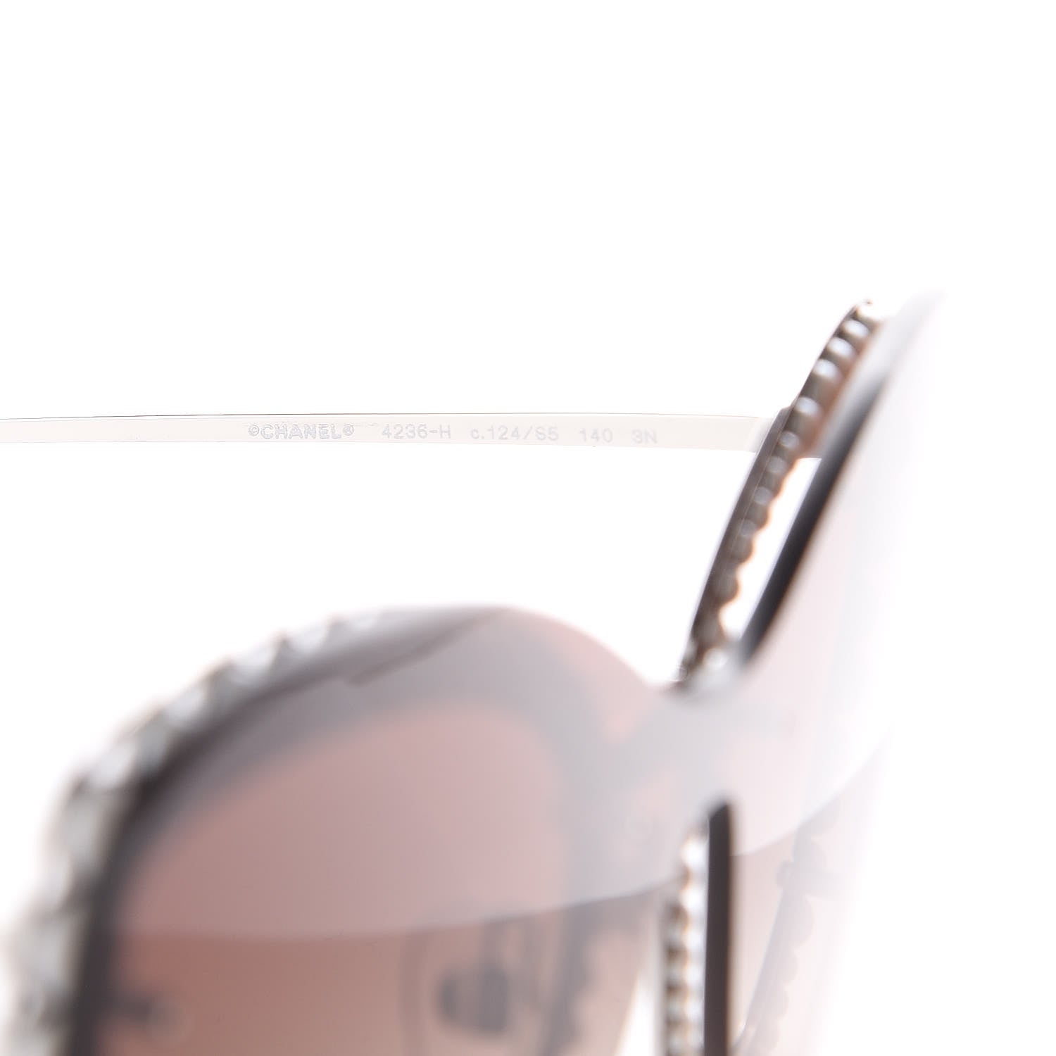 Chanel Acetate Metal Pearl Butterfly Sunglasses 4236-H Brown 5 of 6