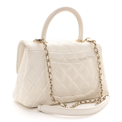 Chanel Caviar Quilted Mini Coco Handle Flap White 2 of 13
