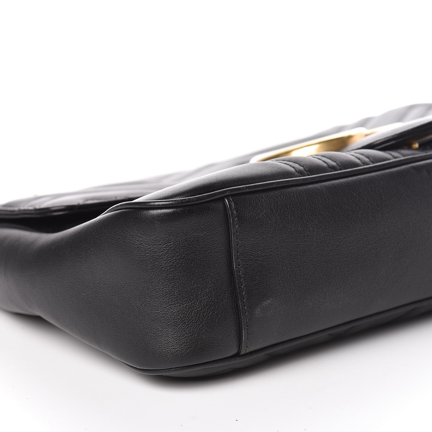 Gucci Calfskin Matelasse Medium GG Marmont Shoulder Bag Black 8 of 13