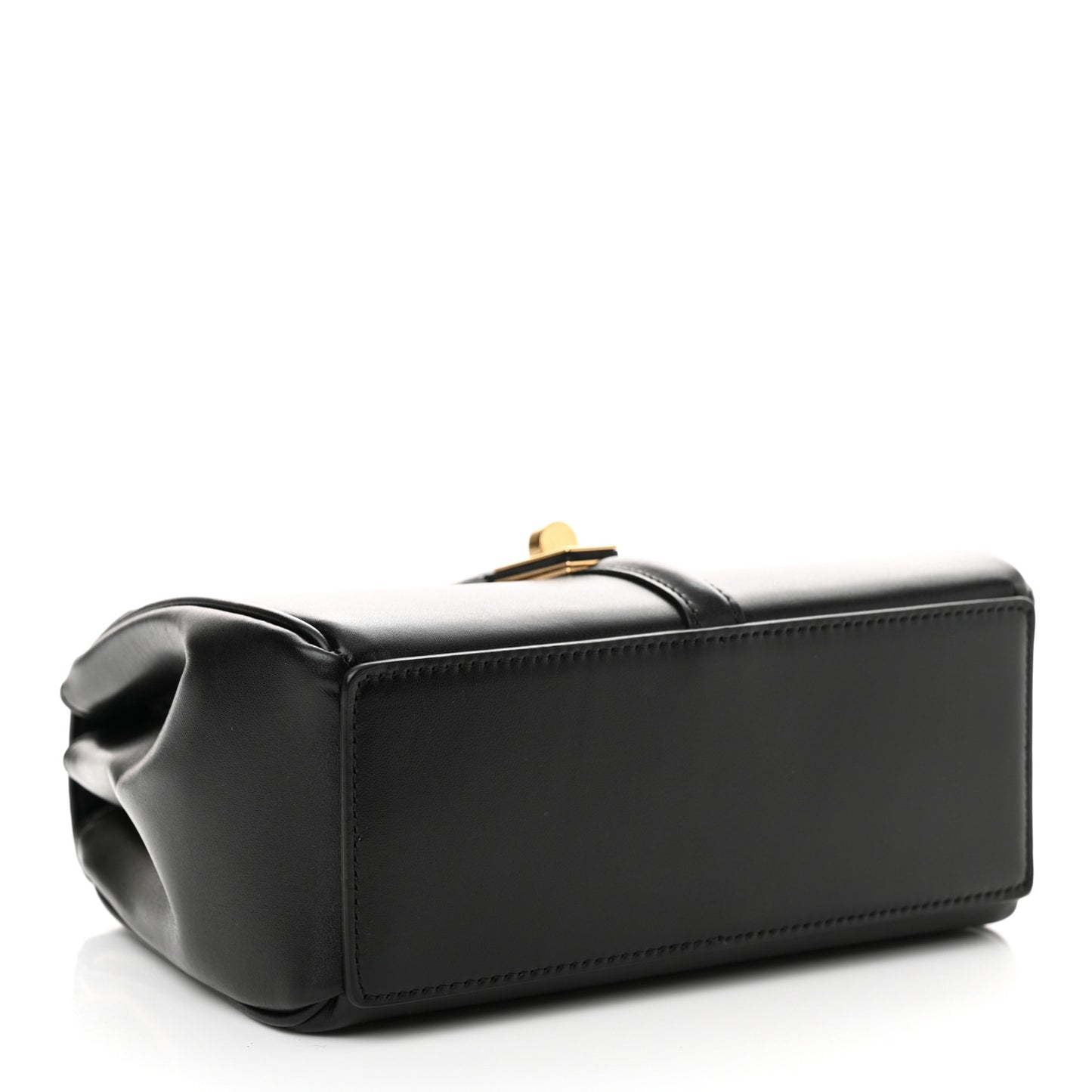 Satinated Calfskin Mini 16 Top Handle Bag Black