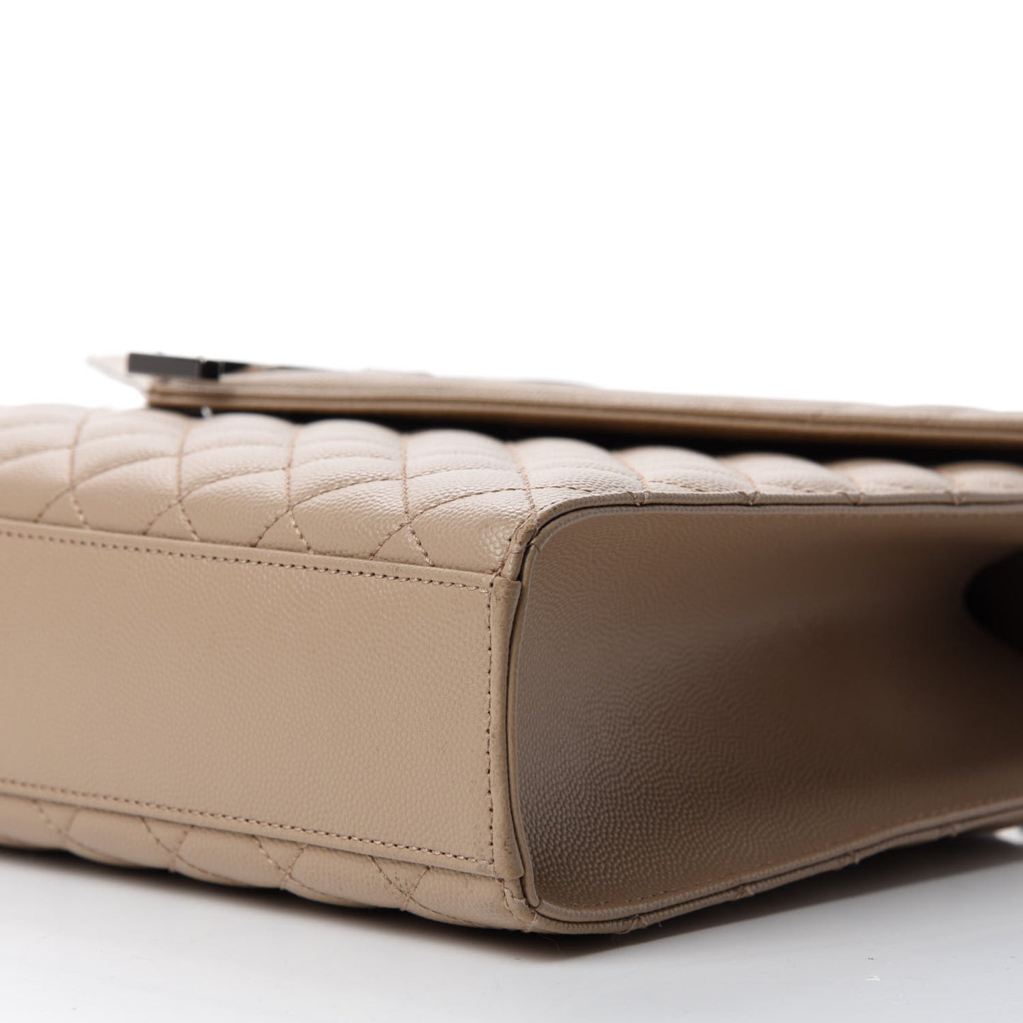Grain De Poudre Large Tri-Quilt Monogram Satchel Dark Beige