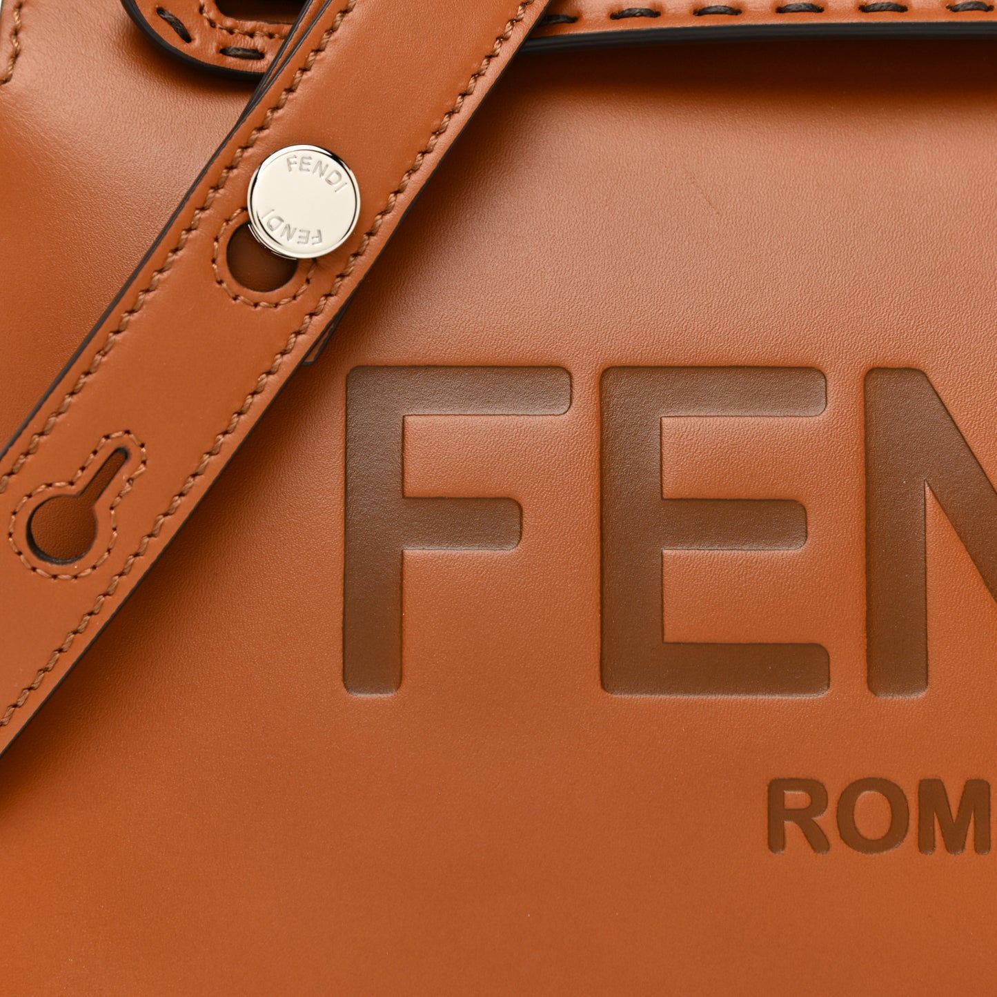 Vitello King Logo Embossed Medium By The Way Boston Bag Cuoio