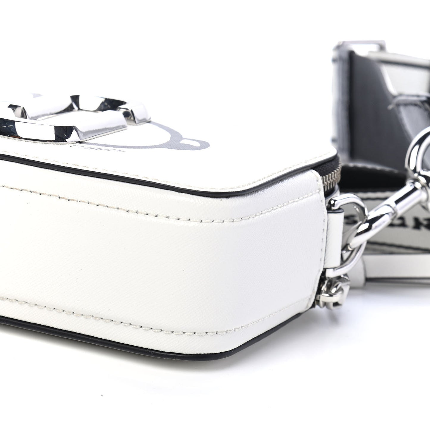 X Peanuts Saffiano Small Snoopy Snapshot Camera Bag White Black