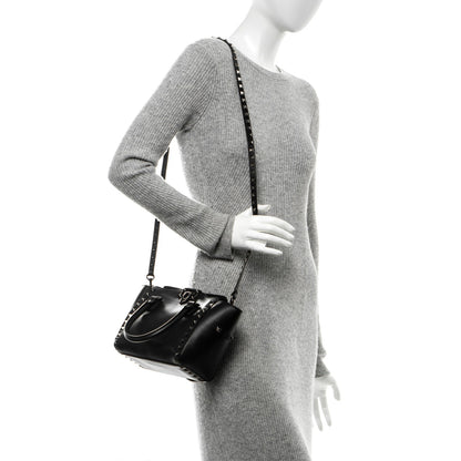 Valentino Garavani Vitello Mini Rockstud Double Handle Tote Black 2 of 6