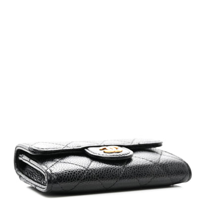 Chanel Caviar Quilted Flap Card Holder Wallet Black 4 of 9