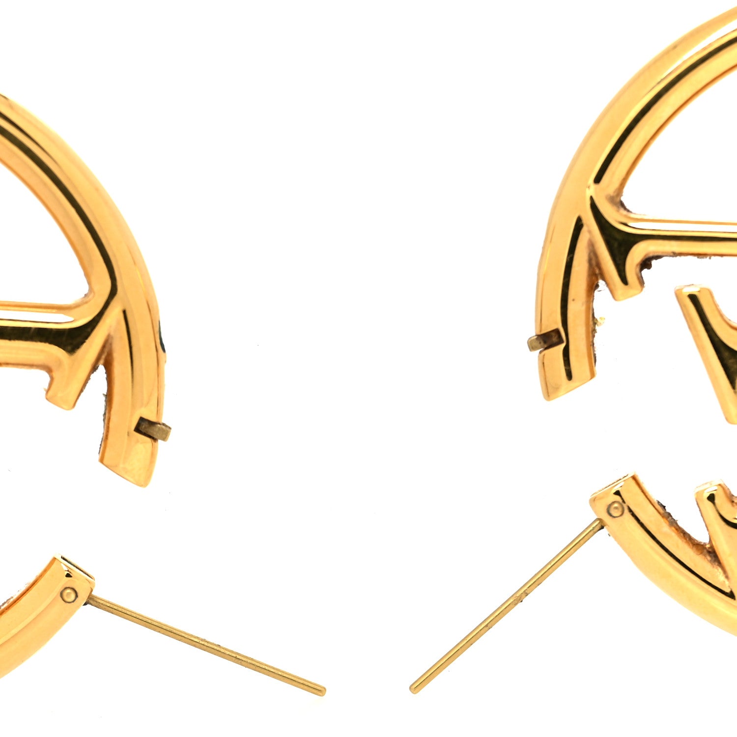 Louis Vuitton Metal Louise Hoop Earrings Gold 3 of 6