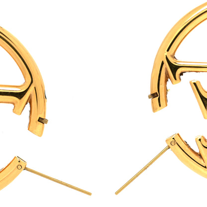 Louis Vuitton Metal Louise Hoop Earrings Gold 3 of 6